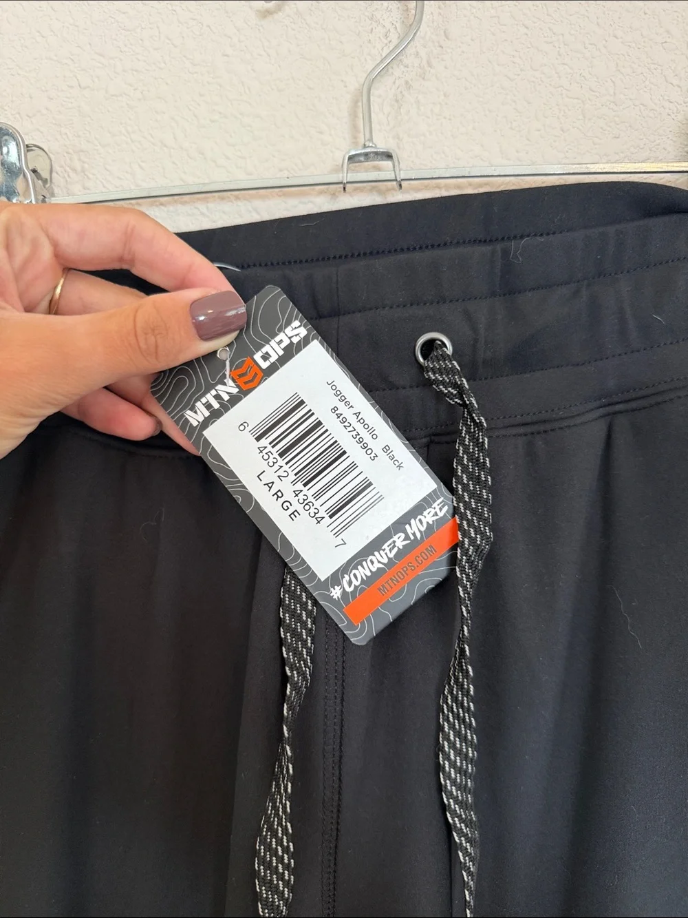 Men's Black Jogger Pants with Drawstring Waist